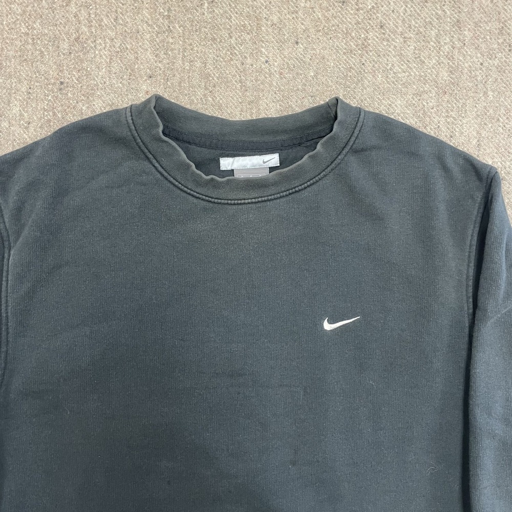 vintage Nike Blank sweatshirt mens medium Black‎ 2000s y2k swoosh check - Picture 2 of 9